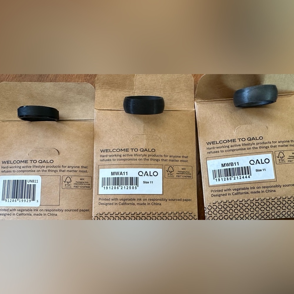 QALO Black Silicone Ring Bundle